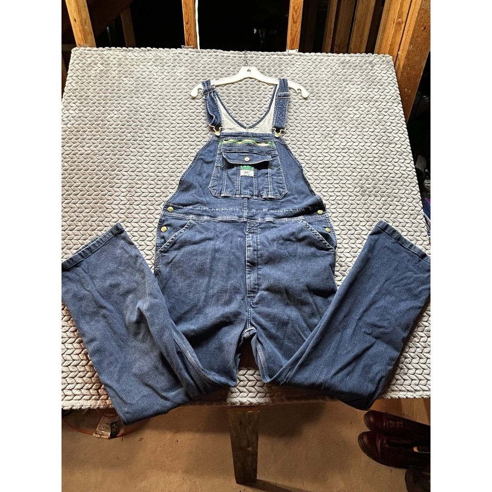 Liberty Bib Overalls Men's 40x32 Blue Denim Carpenter Work Utility Stretch Jeans